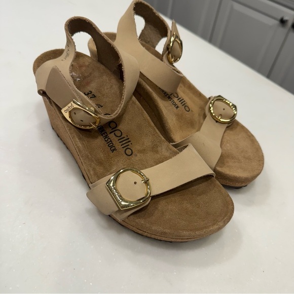 Birkentsock Papillio Women's Sz US 6-6.5 EU 37 Soley Ring Tan Sandals Wedge NEW! - Picture 5 of 10